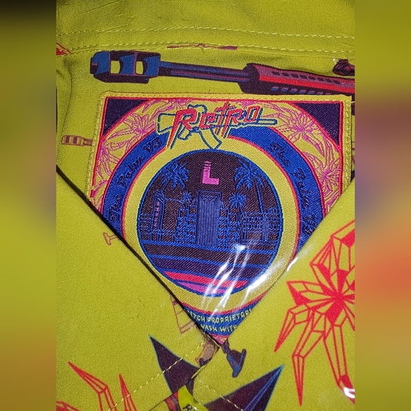 Retro Rifle "Palm" V3 Yellow Button-Down - Picture 2 of 2
